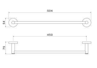 Полотенцедержатель Aquatek Европа AQ4120BGM 45 см шлифованный чёрный хром